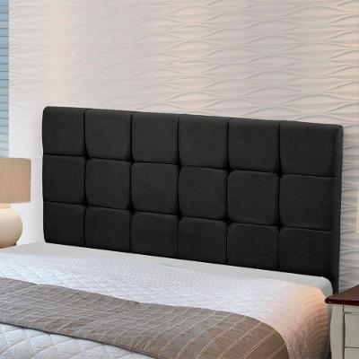 Cabeceira Estofada Julia 1,40 Casal Veludo Star Confort Preto