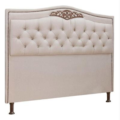Cabeceira Estofada Holanda 1,95 King Size Linho Star Confort Capuccino
