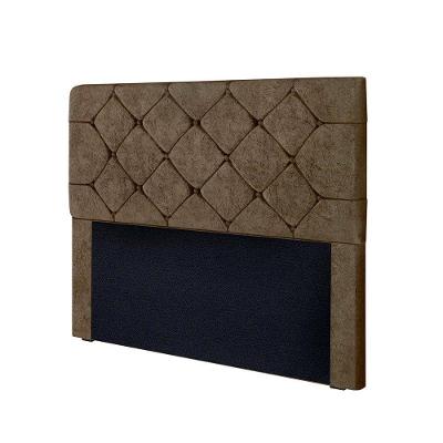 Cabeceira Gabriela Queen Em Madeira De Reflorestamento 160cm Suede Amassado Star Confort Chocolate