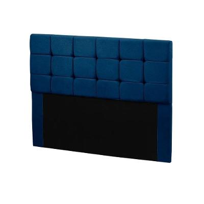 Cabeceira Julia Cama Box Casal 140cm Estofada Veludo Azul Star Confort Azul