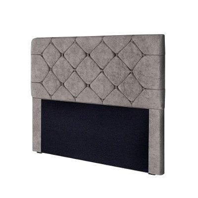 Cabeceira Gabriela Casal Em Madeira De Reflorestamento 140cm Suede Amassado Star Confort Cinza