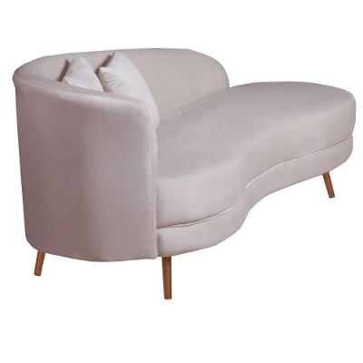 Chaise Longue Divã Emili Em Madeira De Reflorestamento 160cm Veludo Star Confort Rose