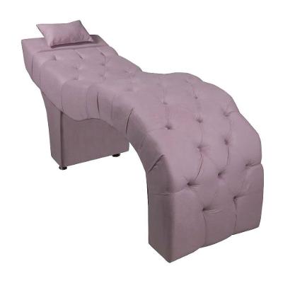 Maca Estofada Para Clínica De Estética Facial Com Capitonê Andressa Lilas Veludo Star Confort Lilas