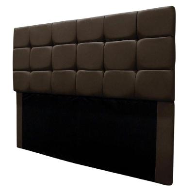 Cabeceira Cama Box Estofada King 195 Cm Bianca Suede marrom
