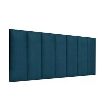 Kit 7 Placas Estofadas Cabeceira Cama Casal 20x60cm Azul