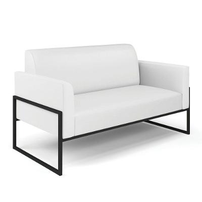Sofá Namoradeira Base Industrial Alta Preto Marisa Corino D03 - D\'rossi Cor Branco