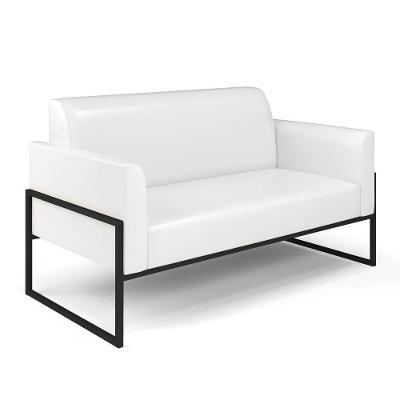 Sofá Namoradeira Base Industrial Alta Preto Marisa Corano D03 - D\'rossi Cor Branco