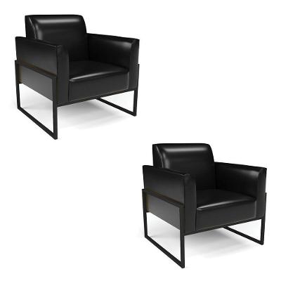 Kit 2 Poltronas Base Industrial Alta Preto Marisa Corano D03 - D\'rossi Cor Preto