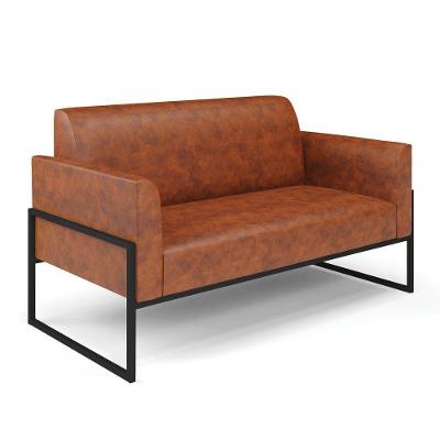 Sofá Namoradeira Base Industrial Alta Preto Marisa Corano D03 - D\'rossi Cor Nozes