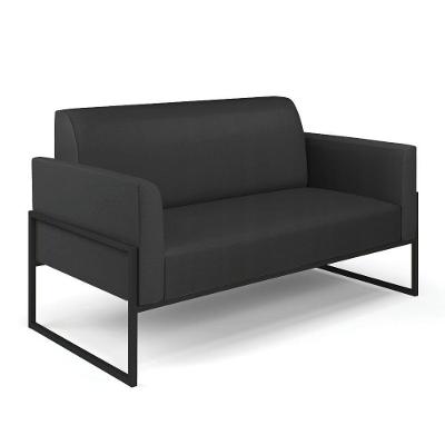 Sofá Namoradeira Base Industrial Alta Preto Marisa Corino D03 - D\'rossi Cor Preto