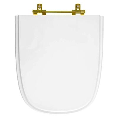 Assento Sanitario Poliester Ibiza Branco Ferragem Dourada Para Vaso Incepa