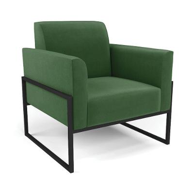 Poltrona Base Industrial Alta Preto Marisa Suede D03 - D\'rossi Cor Verde