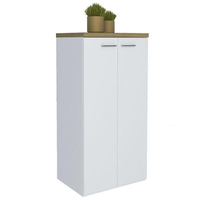 Armário Alto Para Escritório 2 Portas Tok A06 Olmo/branco - Mpozenato