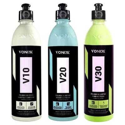 Kit Polimento Vonixx V10 Corte + V20 Refino + V30 Lustro