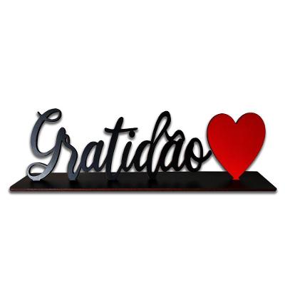 Palavra De Mesa Em Mdf Adesivada Com Base Mdf Gratidão