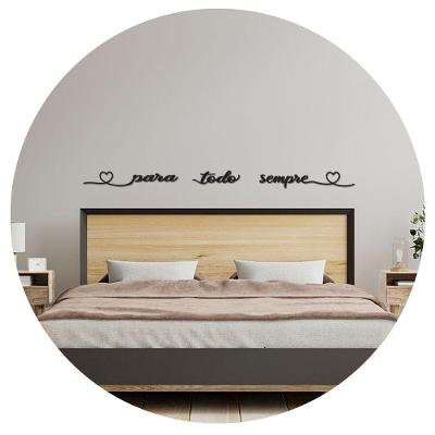 Para Todo Sempre Palavra Decorativa De Parede Mdf Corte Laser Título Modelo 1 Preta