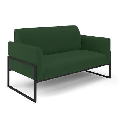 Sofá Namoradeira Base Industrial Alta Preto Marisa Veludo Verde D03 - D\'rossi