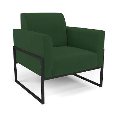 Poltrona Base Industrial Alta Preto Marisa Veludo D03 - D\'rossi Cor Verde