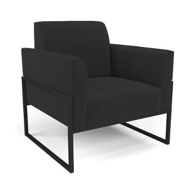 Poltrona Base Industrial Alta Preto Marisa Veludo D03 - D\'rossi Cor Preto