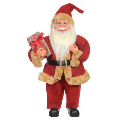 Papai Noel Decorativo Com Led Vermelho E Bege 30x15 Cm F04 - D\'rossi