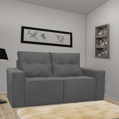 Sofá 2 Lugares Onix 1,80m Para Sala Confortavel Sued Herrero Cor:cinza