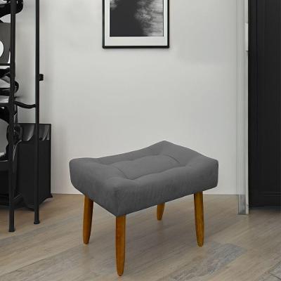 Puff Decorativo Quarto E Sala De Estar Suede Light Herrero Cor:cinza
