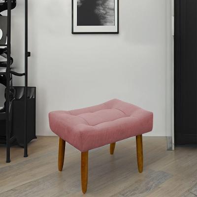 Puff Decorativo Quarto E Sala De Estar Suede Light Herrero Cor:rosa