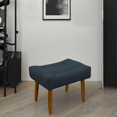 Puff Decorativo Quarto E Sala De Estar Suede Light Herrero Cor:azul Marinho