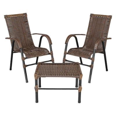 Conjunto De Mesa De Centro E 2 Cadeiras Bela Para área Externa Argila