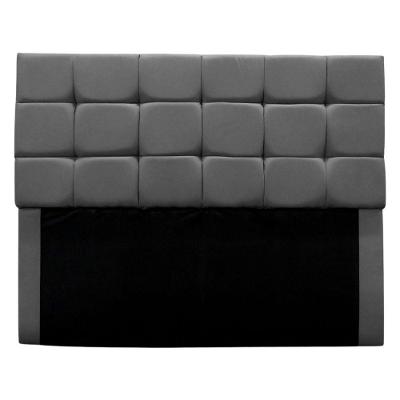 Cabeceira Cama Box Estofada Queen 160 Cm Bianca Suede Cinza