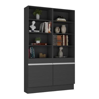 Armário/estante Escritório 2 Portas Multimóveis Mp7000 Preto/branco Preto/branco