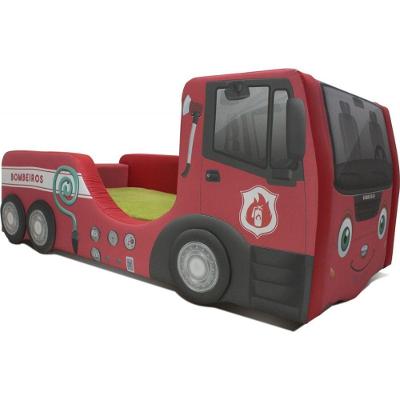 Cama Bombeiro Infantil Com Rodas Sobrepostas - Cor Vermelha Tamanho:infantil