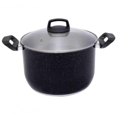 Caldeirão De Aluminio Tampa De Vidro 6.7litros Nº24 Preto
