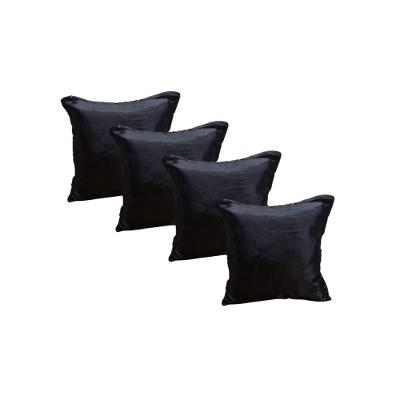 Kit 4 Capa Almofadas Cetim 35x35 Luxo Ziper Invisivel - Magic Enxovais Preto