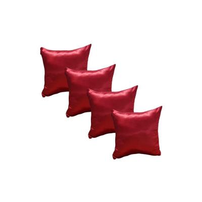 Kit 4 Capa Almofadas Cetim 35x35 Luxo Ziper Invisivel - Magic Enxovais Vermelho