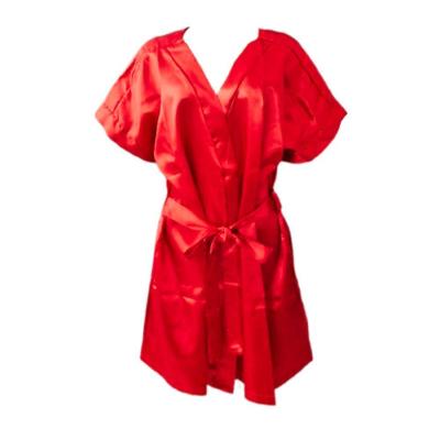 Robe Hobby Cetim Seda Noiva Casamento Madrinha Manga Curta Tamanho Unico Vermelho