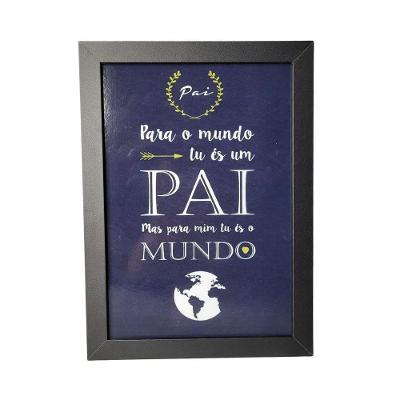 Quadro Decorativo Pai Em Mdf Para Quarto/sala (33x24,5) Preto - Quadro 5