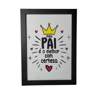 Quadro Decorativo Pai Em Mdf Para Quarto/sala (33x24,5) Preto - Quadro 4