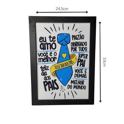 Quadro Decorativo Pai Em Mdf Para Quarto/sala (33x24,5) Preto - Quadro 3