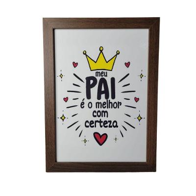 Quadro Decorativo Pai Em Mdf Para Quarto/sala (33x24,5) Marrom - Quadro 4