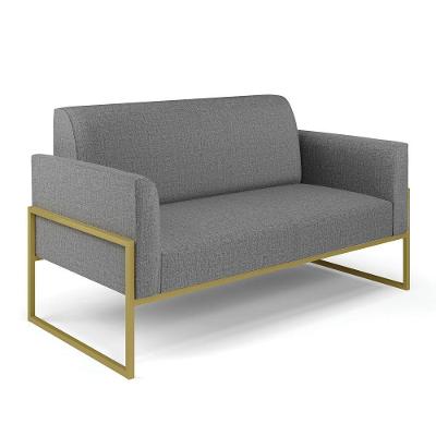 Sofá Namoradeira Base Industrial Alta Dourado Marisa Linho D03 - D\'rossi Cor A26 Grafite