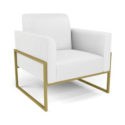 Poltrona Base Industrial Alta Dourado Marisa Corino D03 - D\'rossi Cor Branco