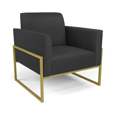Poltrona Base Industrial Alta Dourado Marisa Corino D03 - D\'rossi Cor Preto