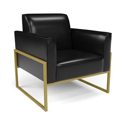 Poltrona Base Industrial Alta Dourado Marisa Corano D03 - D\'rossi Cor Preto