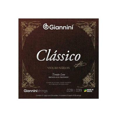 Encordoamento Giannini Clássico P-violão Nylon 65-35 Prateado Leve Genwpl