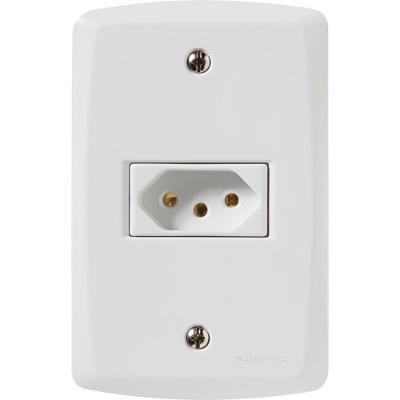 Conjunto 4x2 Com 1 Tomada 2p T 10 A 250 V Tramontina Lux2 Branco 120 Unidades
