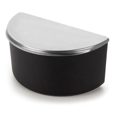 Saleiro De Mesa Cozinha Grande 1 Kg Tampa Inox Corpo Preto