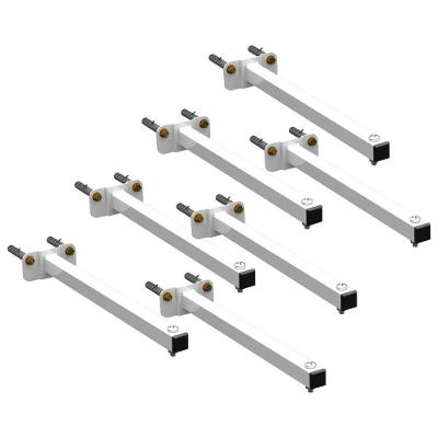 07 Suportes Refletor Base Reta Braço 20 Cm 7 Cjts - Branco