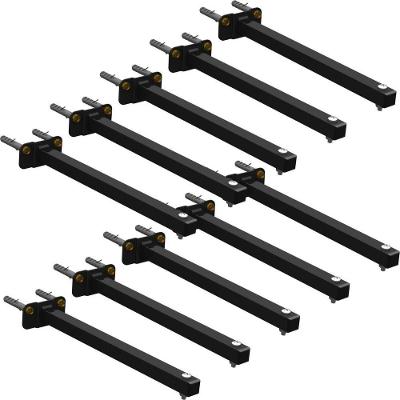 10 Suportes Refletor Base Reta Braço 20 Cm 10 Cjts - Preto