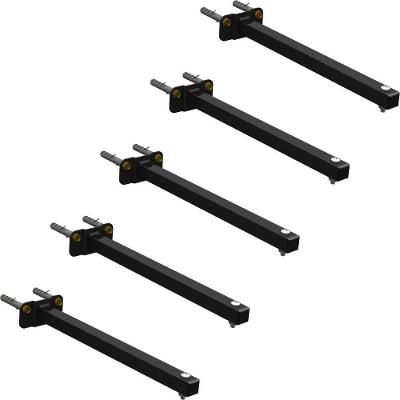 05 Suportes Refletor Base Reta Braço 20 Cm 5 Cjts - Preto